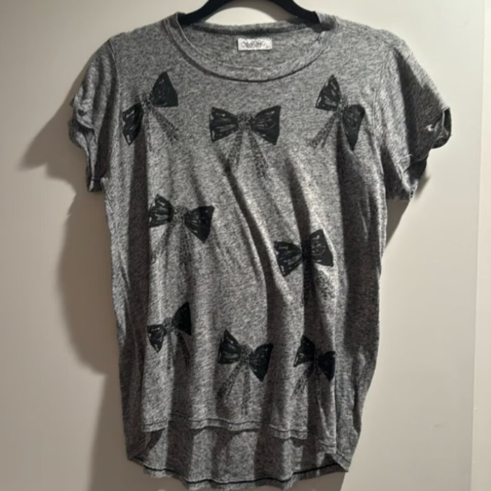 Lauren Moshi Short Sleeve Bow Print TShirt